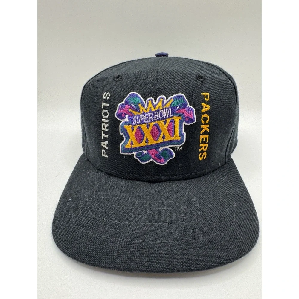 VTG Super Bowl XXXI Packers Patriots New Era Snapback Hat USA Made NFL